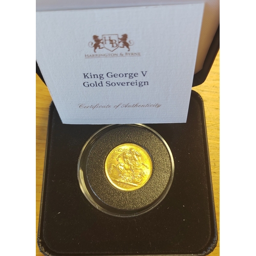 523 - Investment Gold Lot - documents required. 1926SA sovereign in Harrington and Byrne box with certific... 