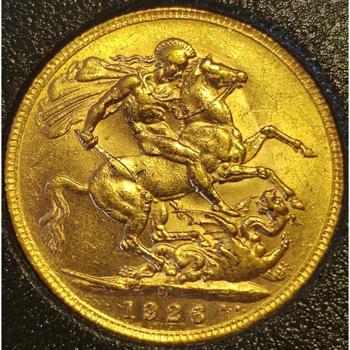 523 - Investment Gold Lot - documents required. 1926SA sovereign in Harrington and Byrne box with certific... 