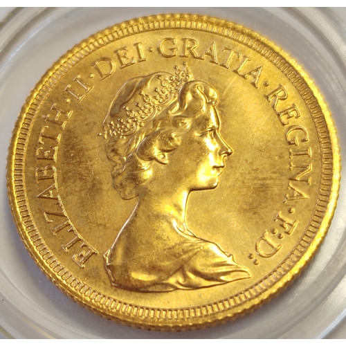 552 - Investment Gold Lot - documents required. 1980 sovereign uncirculated, encapsulated. (Y)