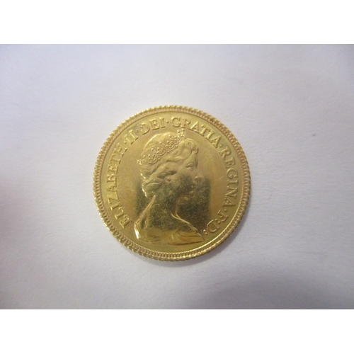 566 - Investment Gold lot - documents required. 1982 half sovereign near uncirculated. (Y)