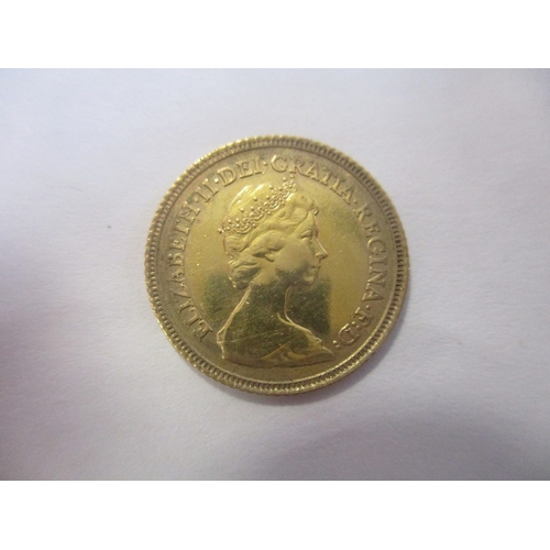 567 - Investment Gold lot - documents required. 1982 half sovereign near uncirculated. (Y)