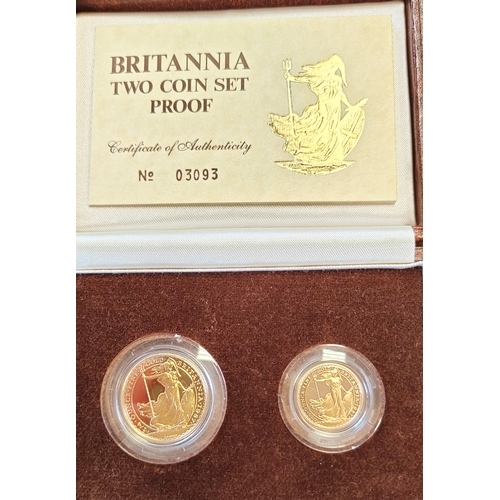 569 - Investment Gold Lot - documents required. 1987 Britannia Two Coin Set Proof FDC (£25, £10). (Y)