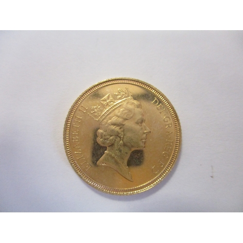 572 - Investment Gold lot - documents required. 1987 sovereign proof FDC, contact marks to field. (Y)