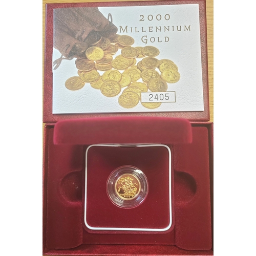 590 - Investment Gold Lot - documents required. 2000 half sovereign proof FDC from the Royal Mint, boxed w... 