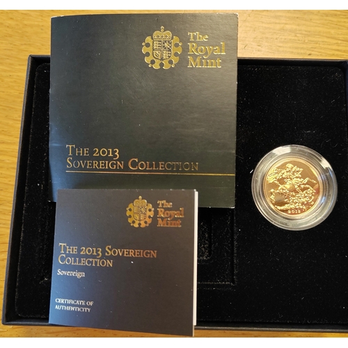 633 - Investment Gold Lot - documents required. 2013 sovereign uncirculated boxed. (Y)