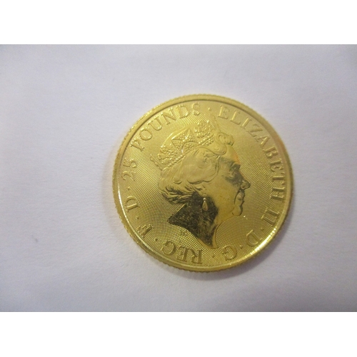 665 - Investment Gold lot - documents required. 2020 'Year of the Rat' ¼oz gold £25 uncirculated. (Y)