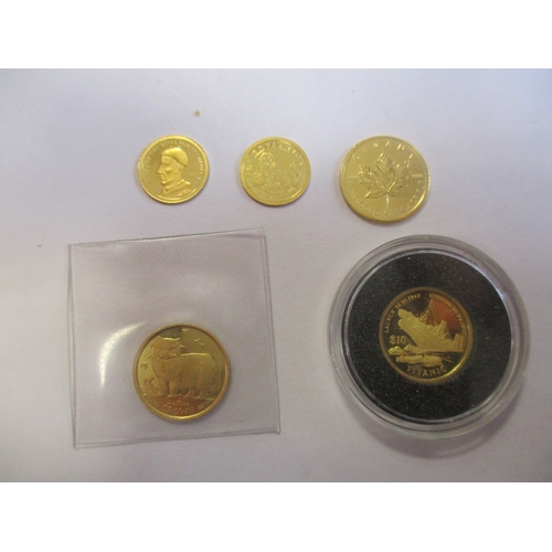 681 - Investment Gold lot - documents required. Range of gold proofs FDC, with Cook Islands $1 2008 Henry ... 