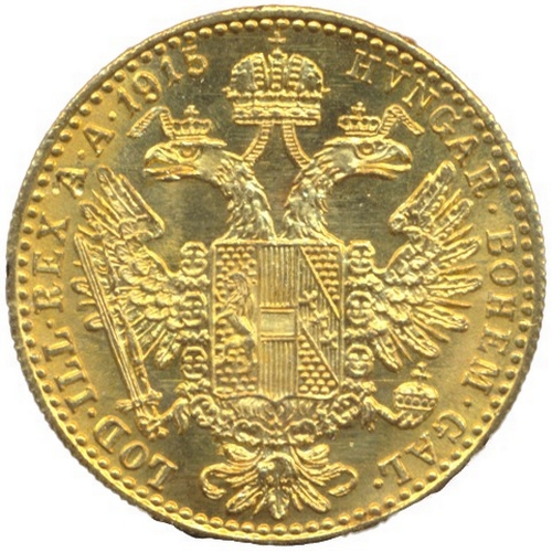 699 - Investment Gold Lot - documents required. Austria. 1915 ducat restrike extremely fine. (Y)