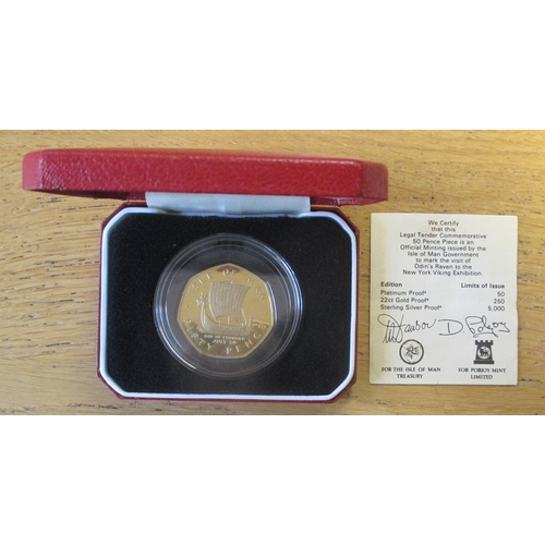 723 - Investment Gold Lot – documents required. Isle of Man. 1980 50p boxed gold proof FDC, with Pobjoy Mi... 