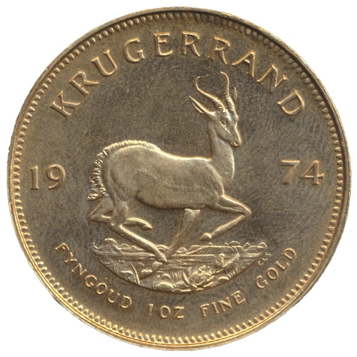 738 - Investment Gold lot - documents required. South Africa. 1974 krugerrand near uncirculated. (Y)