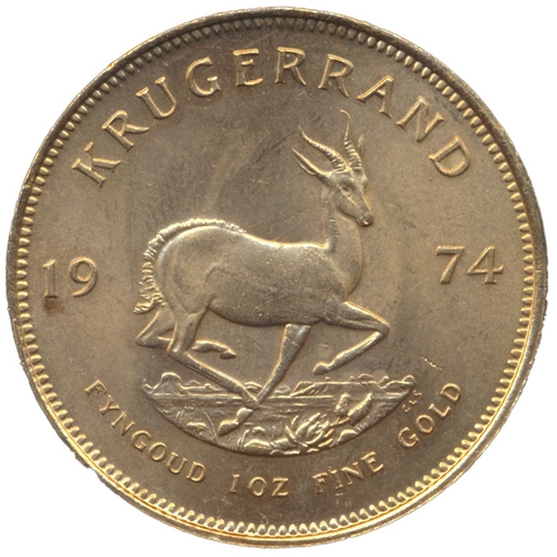 739 - Investment Gold lot - documents required. South Africa. 1974 krugerrand near uncirculated. (Y)