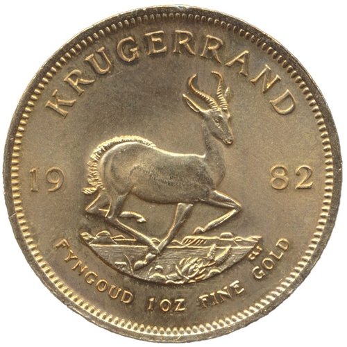 744 - Investment Gold lot - documents required. South Africa. 1982 krugerrand near uncirculated. (Y)