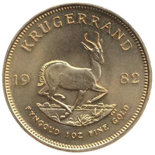 745 - Investment Gold lot - documents required. South Africa. 1982 krugerrand near uncirculated. (Y)