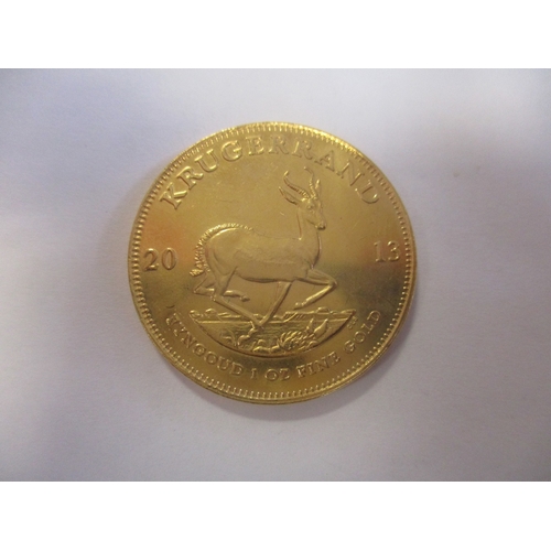 746 - Investment Gold lot - documents required. South Africa. 2013 krugerrand uncirculated. (Y)