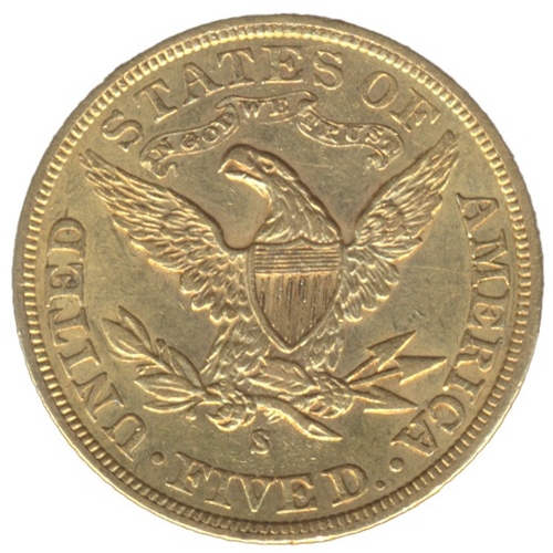 765 - Investment Gold lot - documents required. USA. 1903S $5 very fine. (See photo) (Y)