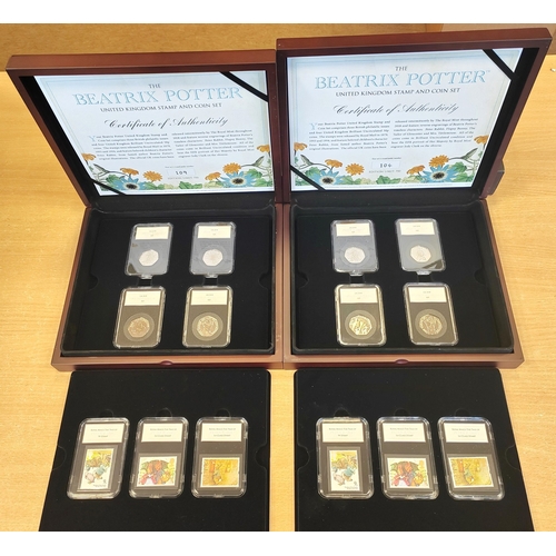 775 - Collection of Royal Mint boxed silver proof FDC 50p coins with Beatrix Potter And Her Little Tales (... 