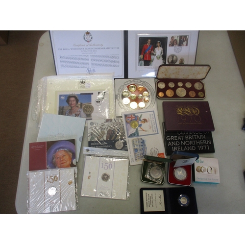 783 - Mostly modern collection, includes boxed silver proof FDC 1977 crown, 2011 £5 cover, 2017 £2 'Nation... 