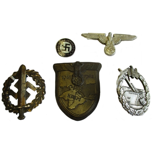 80 - Third Reich range of medals and badges including Germanic Achievement Badge of the SS stamped RZM M/... 