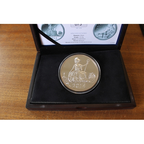 838 - 2014 Kings Speech 5oz boxed silver proof FDC. (R)