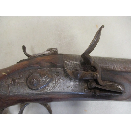 84 - Circa 1795 28-bore flintlock blunderbuss by I.B. Perry, steel flared barrel engraved London at chamb... 