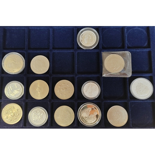 844 - Collection of encapsulated silver proof and CuNi ECU crown size (63) and half crown size (11) coins ... 