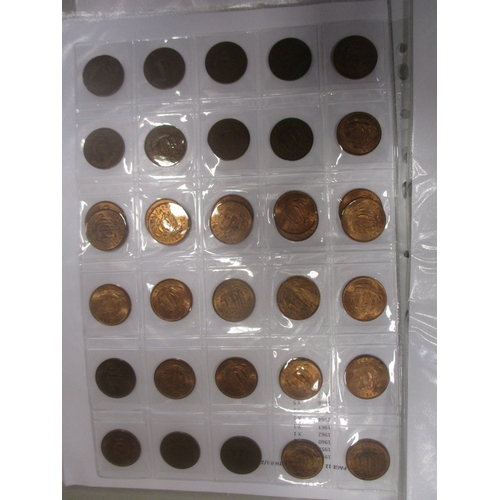 857 - 19th to 20th century collection of GB and world coins in 19 plastic album leaves, generally fair/fin... 