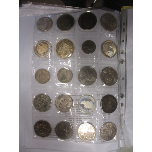 857 - 19th to 20th century collection of GB and world coins in 19 plastic album leaves, generally fair/fin... 