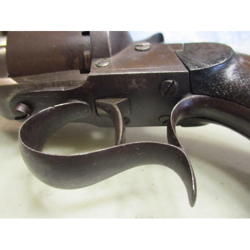 86 - Lefaucheux Model 1854 12mm pinfire revolver No 18917, 6 shot self cocking, 16cm octagonal/round barr... 