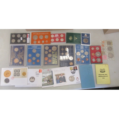 878 - Modern collection, with silver proof FDC Guernsey £1 2000 Queen Mother, Isle of Man one crown 1977 S... 