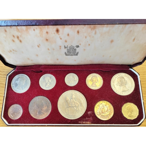 879 - 1977 silver Jubilee boxed proof 8 coin set FDC with certificate and 1953 proof specimen set. (R)