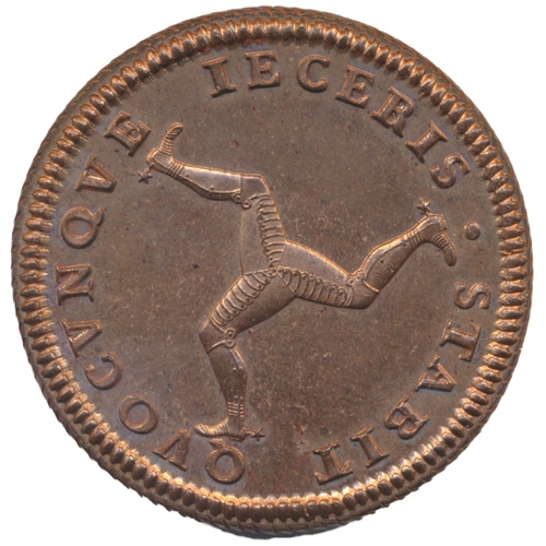 904 - Isle of Man. First issue 1786 penny nearly uncirculated with lustre. (See photo) (Y)