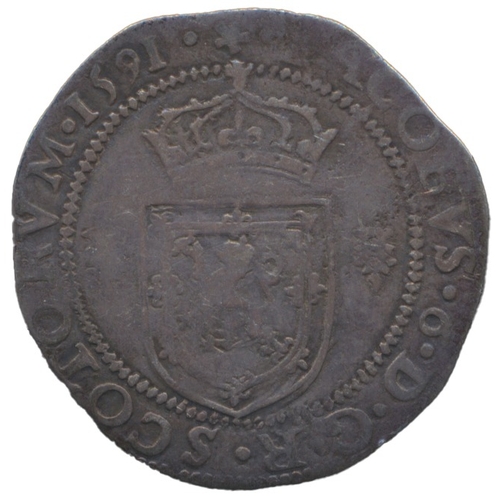 920 - Scotland. James VI sixth coinage 1591 balance half merk fine. (S.5491) (See photo) (Y)