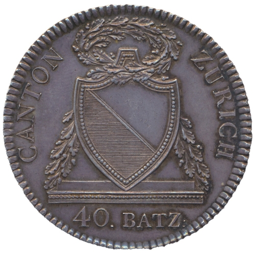 927 - Swiss Cantons. Zurich. 1813B 40 Batzen extremely fine. (See photo) (Y)