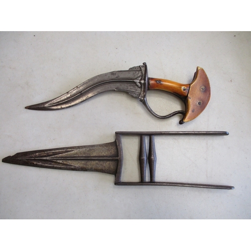 99 - Native edged weapons range with:
1. Indian Katar punch dagger, tip is broken.
2. African/Middle East... 