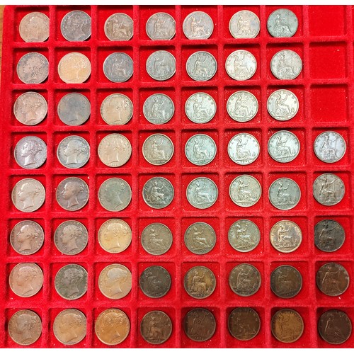 291 - 19th century copper and bronze collection in 3 Lindner trays, generally fine with some better includ... 