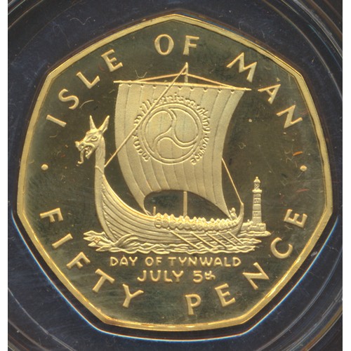 723 - Investment Gold Lot – documents required. Isle of Man. 1980 50p boxed gold proof FDC, with Pobjoy Mi... 