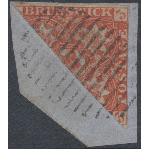 104 - British North America. QV M/U coln on 4 album leaves, incl 1851-60 Nova Scotia set U (6d with thins)... 