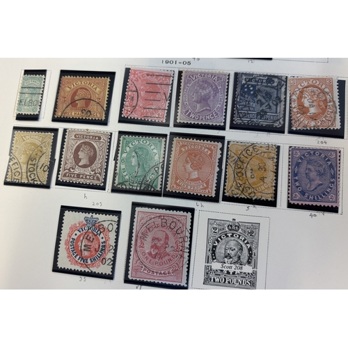 126 - Australian States. QV U coln on album leaves, incl New South Wales 1888-89 set, 1894-1904 10/-, 1897... 