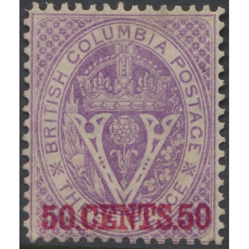 146 - British Columbia & Vancouver Island. QV M/U coln on single album leaf, incl 1860 2½d unused, 1865 im... 