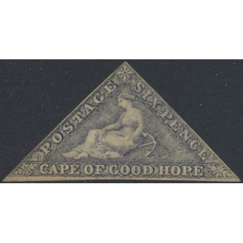 150 - Cape of Good Hope. Used range on album leaves incl 1853 1d red and 4d blue, 1855-8 vals to 1/- with ... 