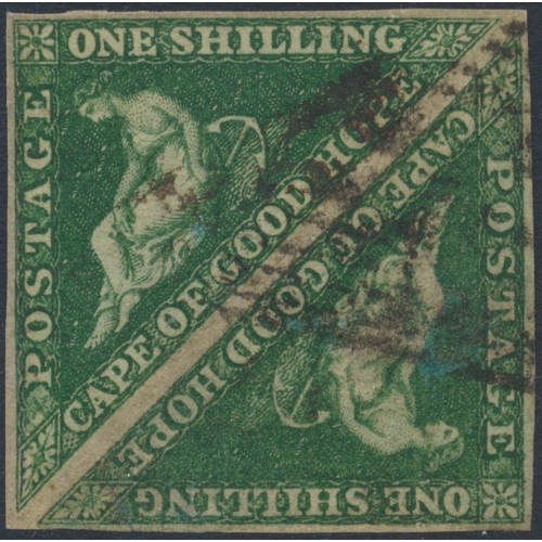 150 - Cape of Good Hope. Used range on album leaves incl 1853 1d red and 4d blue, 1855-8 vals to 1/- with ... 