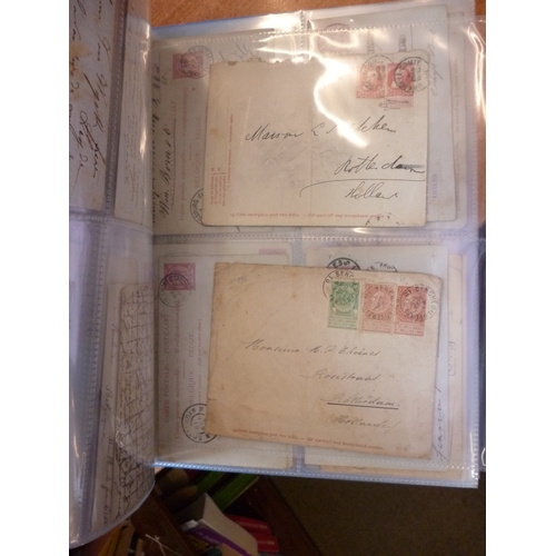 16 - World postal history. Early material in 2 ring binders, mainly postcards, some stationery incl Austr... 