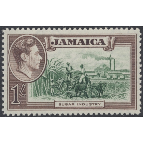 164A - Jamaica. 1938 1/- green and purple-brown, M, showing var 'repaired chimney' (SG 130a) Cat £650 (See ... 