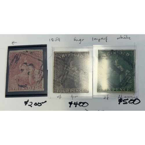 194 - Trinidad and Tobago. QV-KGV M/U coln on album pages, incl Tobago 1879 vals to 1/- U, 1880 ½d M, 1d U... 