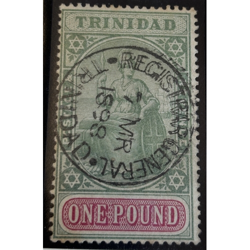 194 - Trinidad and Tobago. QV-KGV M/U coln on album pages, incl Tobago 1879 vals to 1/- U, 1880 ½d M, 1d U... 