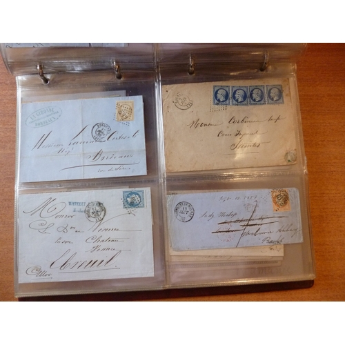 214 - France. Postal History & FDCs coln in 3 ring binders, incl pre 1850 letters addressed to various cit... 