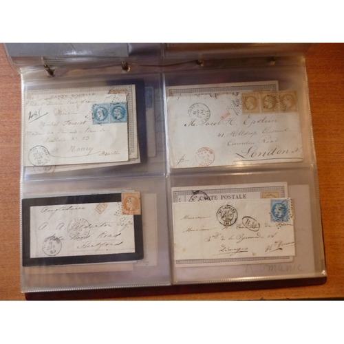 214 - France. Postal History & FDCs coln in 3 ring binders, incl pre 1850 letters addressed to various cit... 