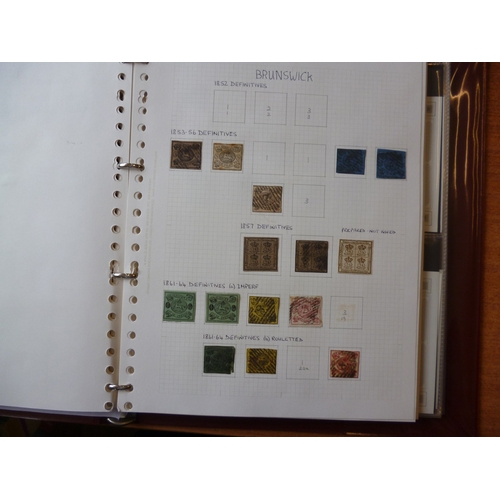 219 - German States. M/U coln in 1 ring binder and on album pages, incl Baden 1851-3 vals to 9k U, 1860 va... 