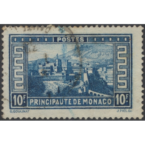 240 - Monaco. Early to modern used coln in 1 album, incl 1885 vals to 75c, 1891 vals to 5f, 1924-33 vals t... 