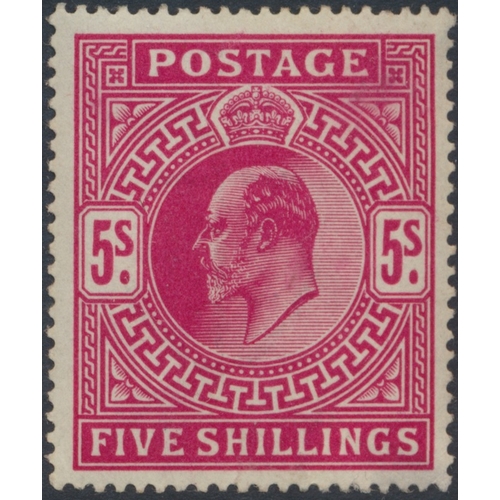 282 - QV and KEVII M range, comprising 1883-4 2/6 and 5/- M (slight perf toning at top and bottom), and 19... 